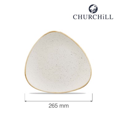 Assiette triangulaire Barley White en Stonecast, 265 mm - Finedine