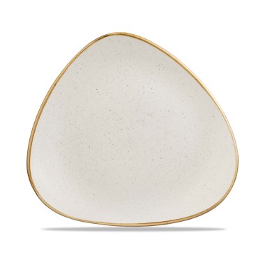 Assiette triangulaire blanche en grès Stonecast, 311 mm - Finedine
