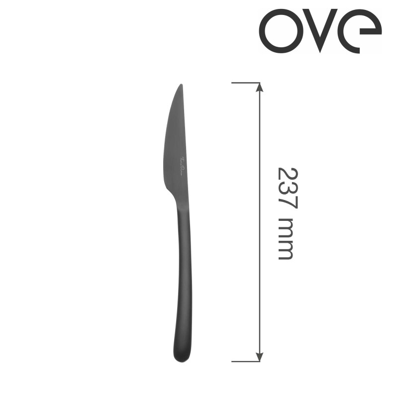 Couteau de table Amarone Black, OVE, 237 mm, Lot de 12 - Finedine