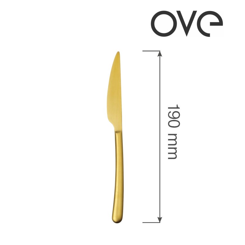 Couteau à dessert Amarone Gold, OVE, 190 mm, Lot de 12 - Finedine