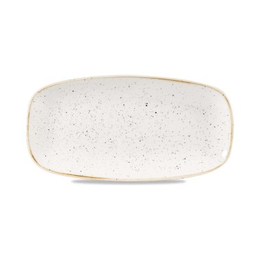 Assiette oblongue en Barley White Stonecast, 298x153mm - Finedine