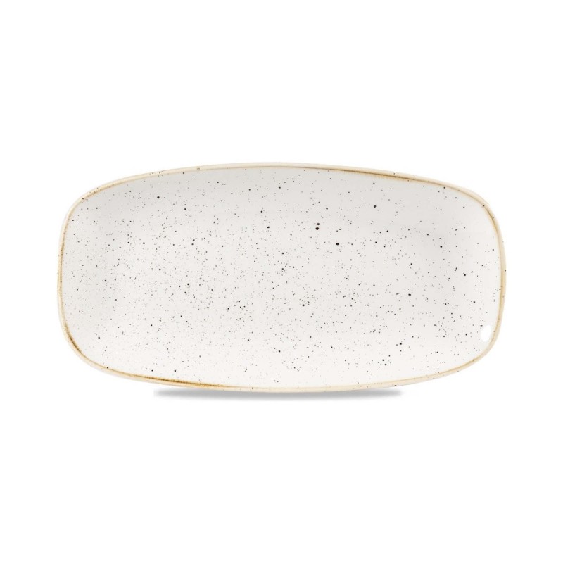 Assiette oblongue en Barley White Stonecast, 298x153mm - Finedine