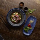Assiette Oblong Bleue Agano 11 3/4 x 6" / 298 x 153 mm - Finedine