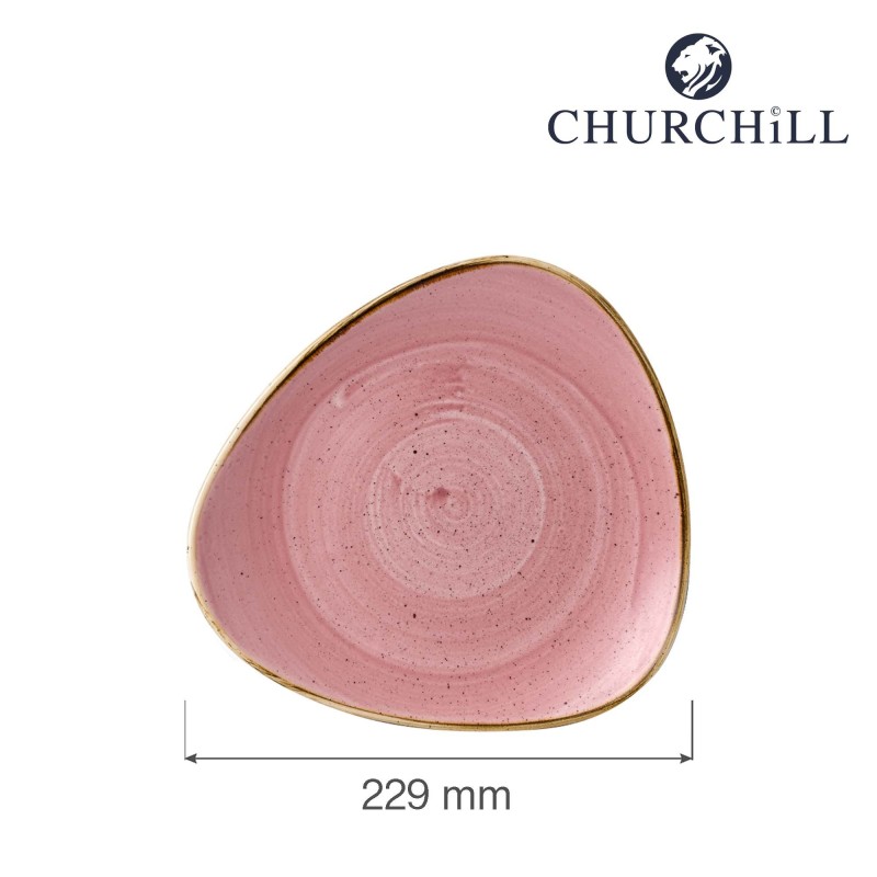 Assiette triangulaire Petal Pink en Stonecast, 229 mm - Finedine