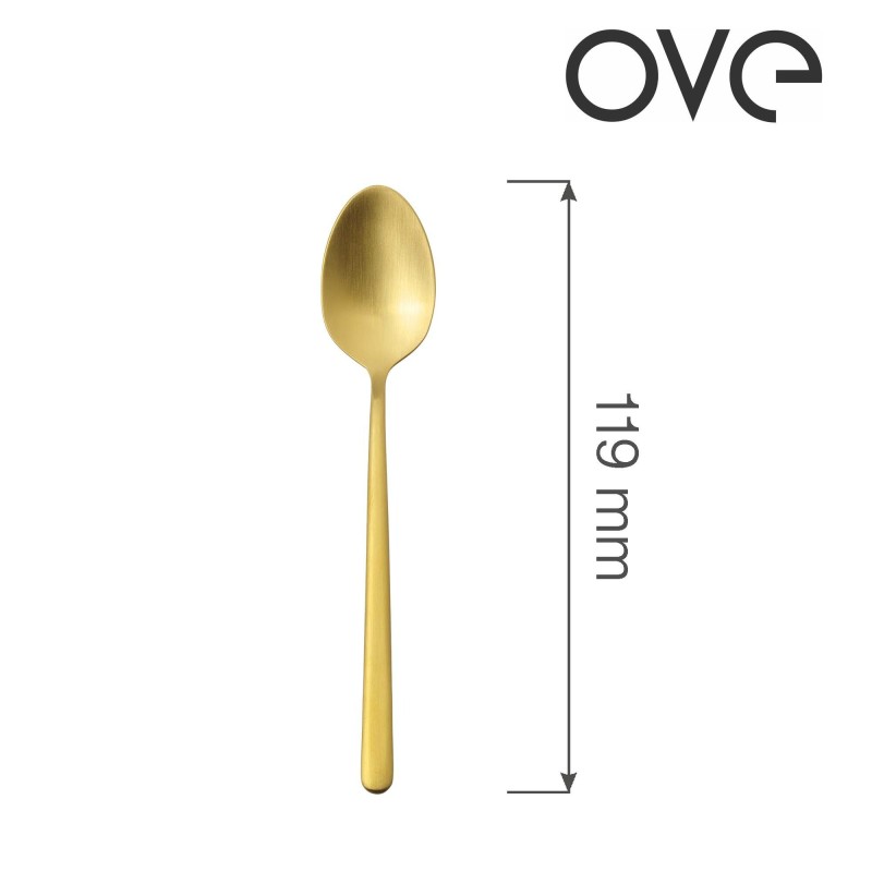 Cuillère à café Amarone Gold, OVE, 119 mm, Lot de 12 - Finedine