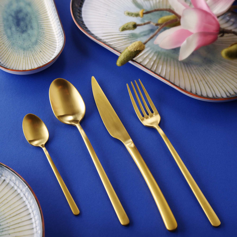 Couteau à table Amarone Gold, OVE, 237 mm, Lot de 12 - Finedine