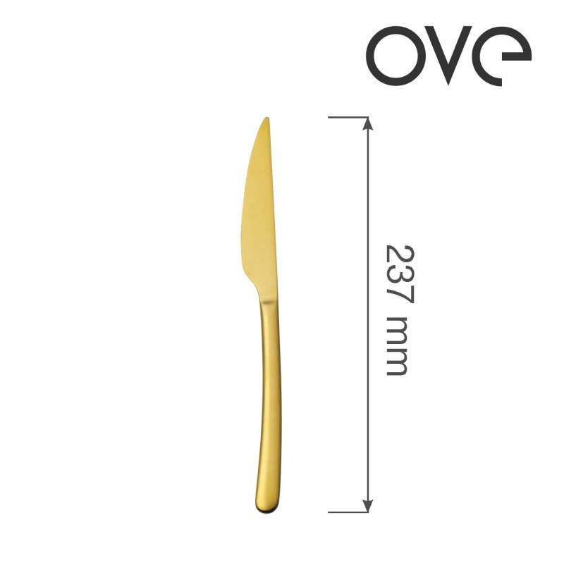 Couteau à table Amarone Gold, OVE, 237 mm, Lot de 12 - Finedine
