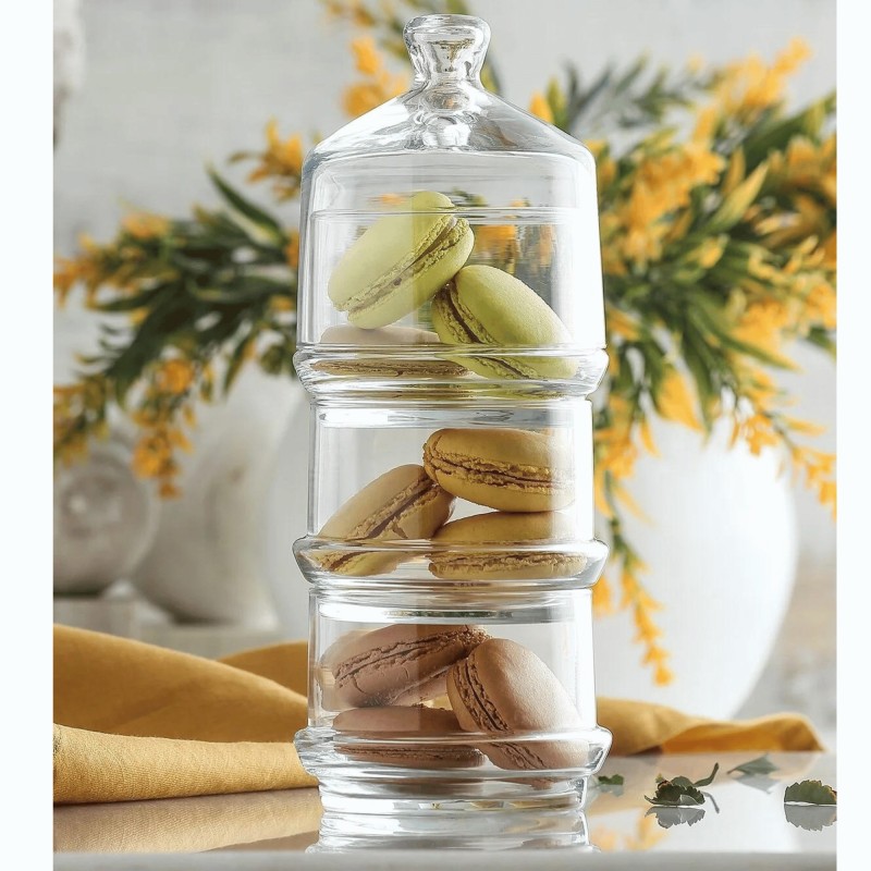 Bol à sucre en verre avec couvercle 285 ml, Lot de 6 - Finedine