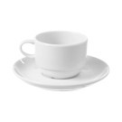 Tasse empilable Bianco avec soucoupe, 90ml, Lot de 6 - Finedine