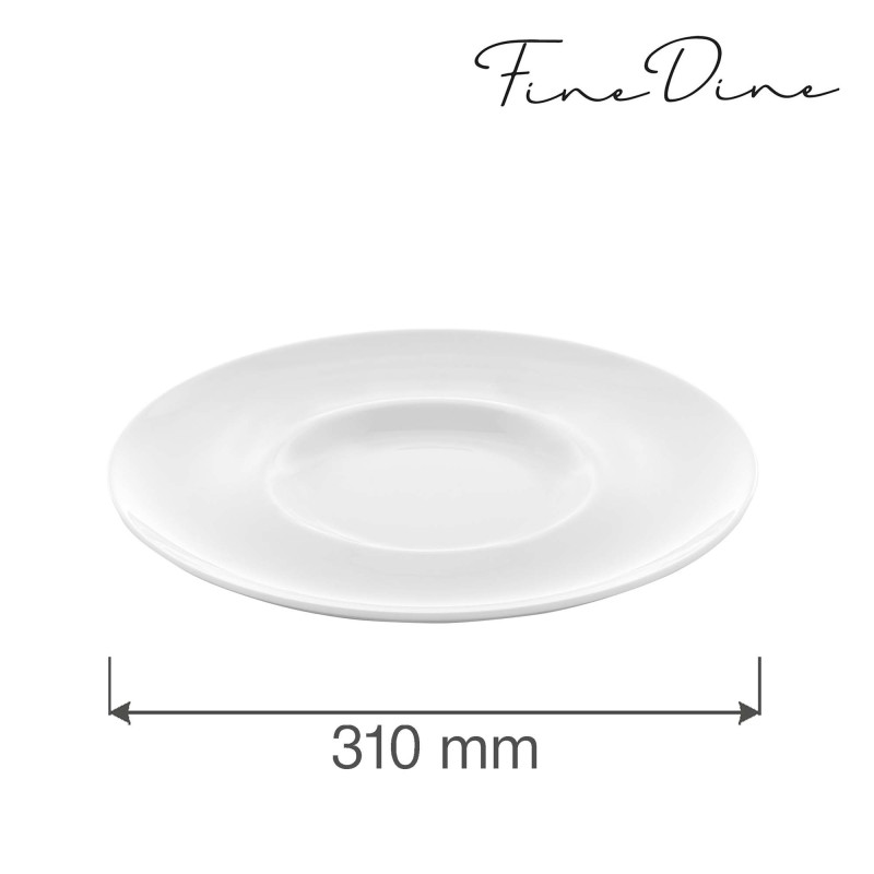 Assiette plate à bord large Bianco, 310 mm, Lot de 6 - Finedine