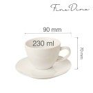 Tasse élégante Crema avec soucoupe, 230 ml, Lot de 6 - Finedine