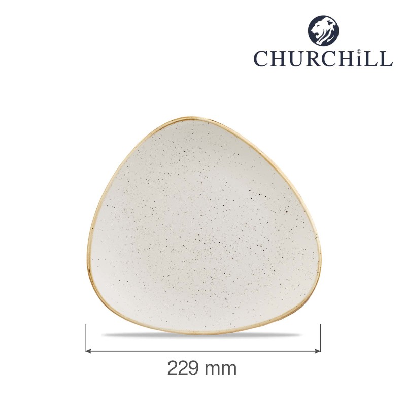 Assiette triangulaire Barley White Stonecast, 229 mm - Finedine