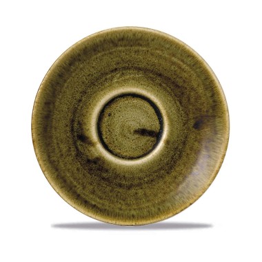 Sous-tasse espresso Plume Green en Stonecast, 118 mm - Finedine