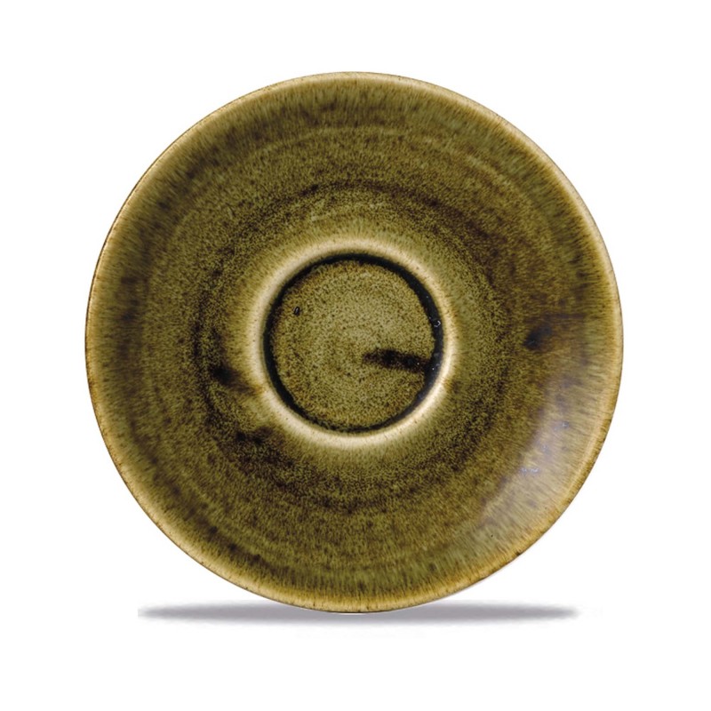 Sous-tasse espresso Plume Green en Stonecast, 118 mm - Finedine