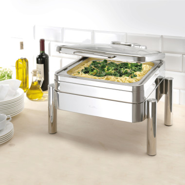 Chafing dish de luxe avec couvercle en verre GN 1/1 - Finedine