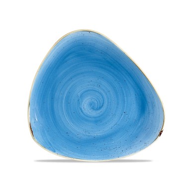 Assiette triangulaire Stonecast bleu bleuet 26,5 cm - Finedine