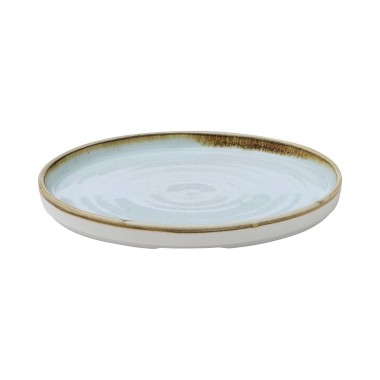 Assiette à bord montant en pierre Duck Egg, 210 mm - Finedine