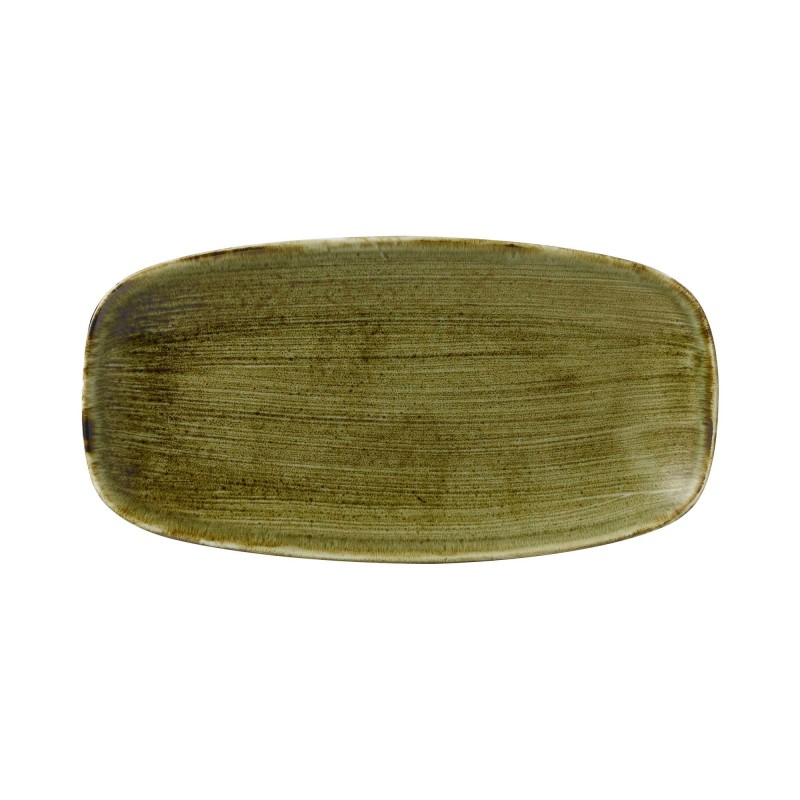 Assiette oblongue Stonecast Plume Green, 298x153mm - Finedine