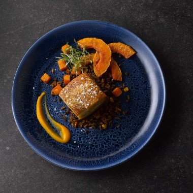 Assiette plate Stonecast Plume ultramarine, 217 mm - Finedine