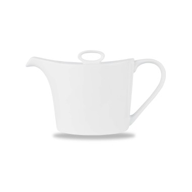 Théière ovale blanche Alc Ambiance 15 oz / 426 ml - Finedine
