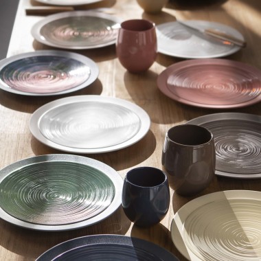 Assiette à dîner ronde Bahia Bleu de Roche 230 mm - Finedine