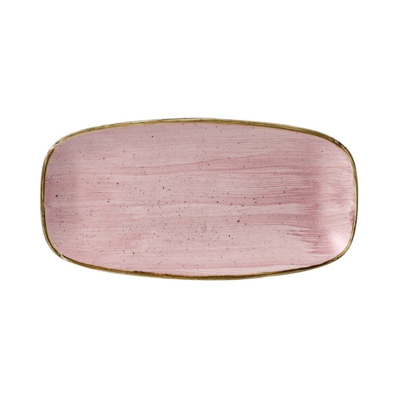 Assiette oblongue Petal Pink Stonecast, 298x153mm - Finedine