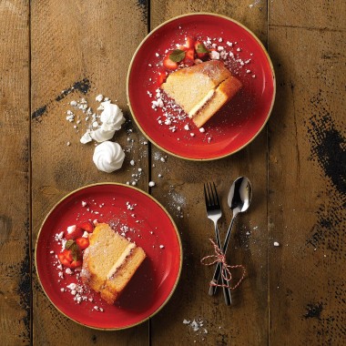 Assiette Lotus Rouge Baie Stonecast 10" / 265 mm - Finedine