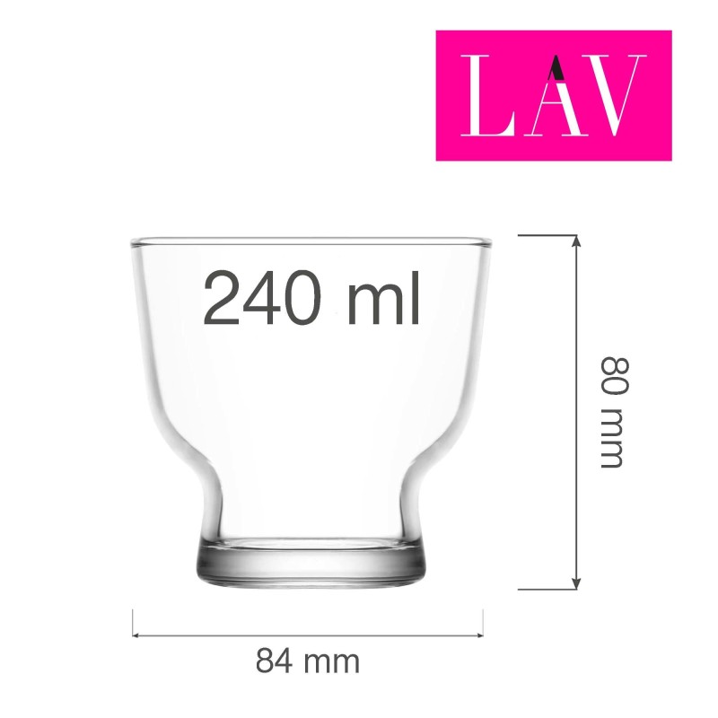 Petit verre à glace et dessert 240 ml, Lot de 6 - Finedine