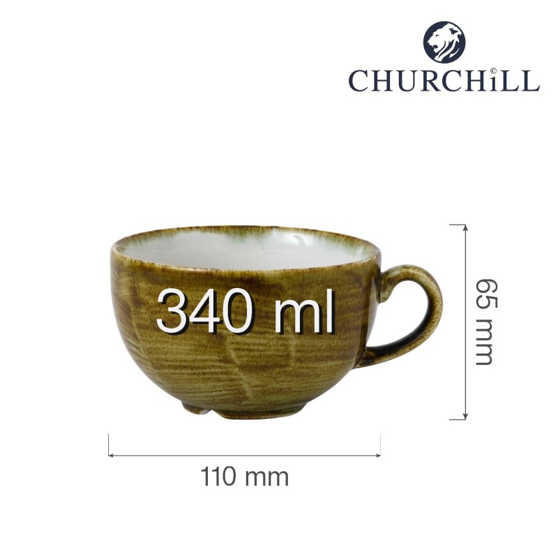 Tasse à cappuccino Stonecast Plume Verte, 340ml - Finedine