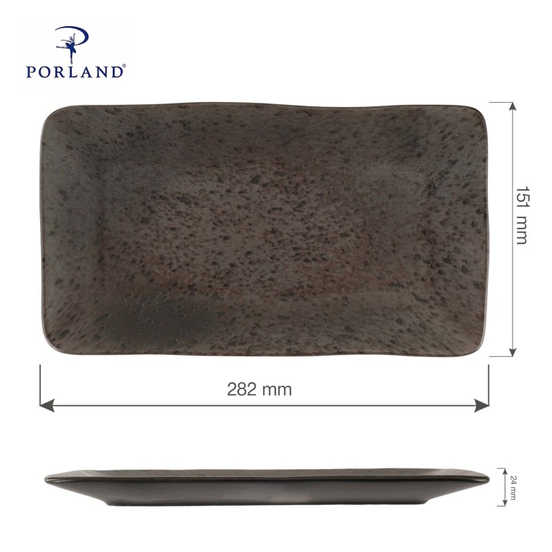 Assiette rectangulaire en pierre de fer 280 mm - Finedine