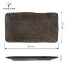Assiette rectangulaire en pierre de fer 280 mm - Finedine