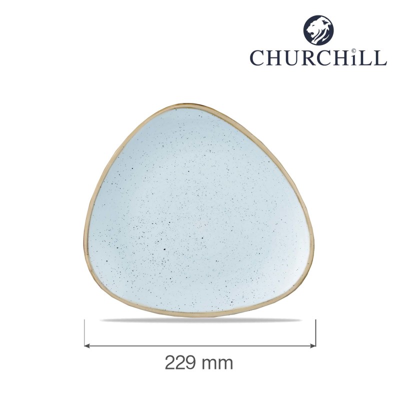 Assiette triangulaire Duck Egg en grès, 229 mm - Finedine
