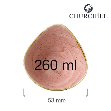 Bol triangulaire Stonecast rose pétale, 153 mm - Finedine