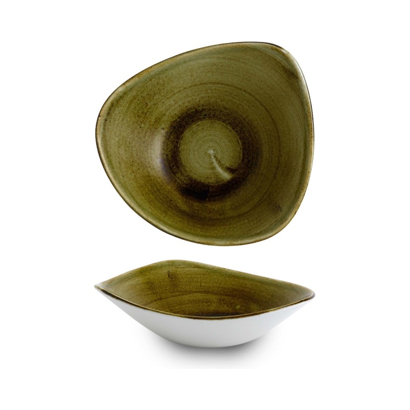 Bol triangulaire Stonecast Plume Green, 235 mm - Finedine
