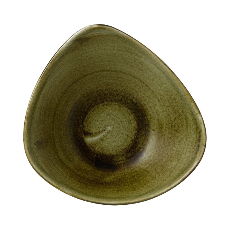 Bol triangulaire Stonecast Plume Green, 235 mm - Finedine