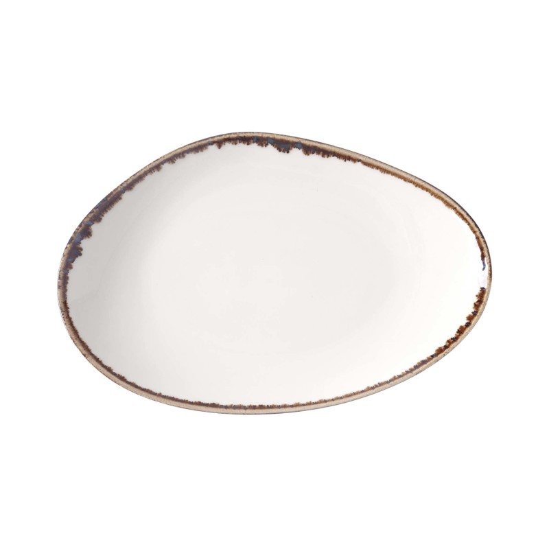 Assiette en forme organique vanille, 350x210mm - Finedine