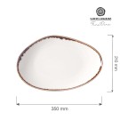 Assiette en forme organique vanille, 350x210mm - Finedine
