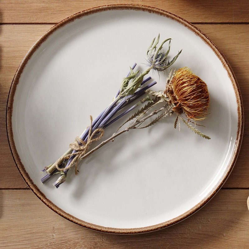 Assiette en forme organique vanille, 350x210mm - Finedine