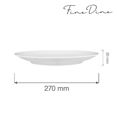 Assiette Bianco sans rebord, 270 mm, Lot de 6 - Finedine