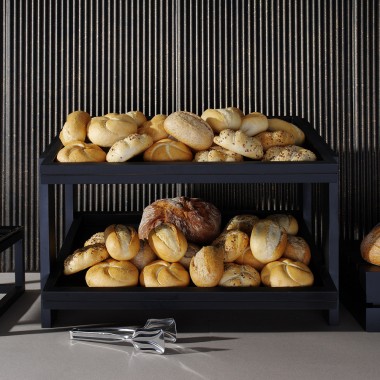 Stand (2 niveaux) Madeira Noir 574x323x441 mm - Finedine