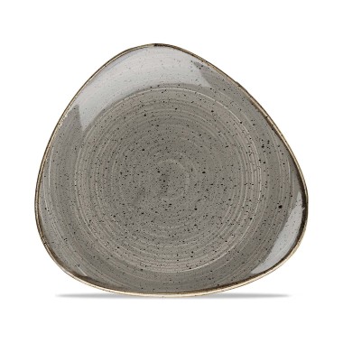 Assiette triangulaire grise Stonecast, 229 mm - Finedine