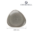 Assiette triangulaire grise Stonecast, 229 mm - Finedine