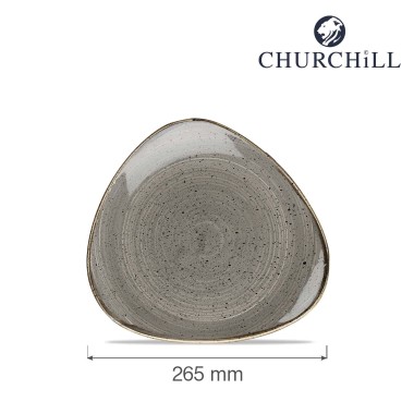 Assiette triangulaire grise Stonecast, 265 mm - Finedine