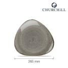 Assiette triangulaire grise Stonecast, 265 mm - Finedine