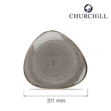 Assiette triangulaire grise Stonecast, 311 mm - Finedine