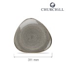 Assiette triangulaire grise Stonecast, 311 mm - Finedine