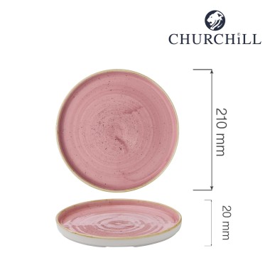 Assiette à bord Stonecast rose pétale, 210 mm - Finedine