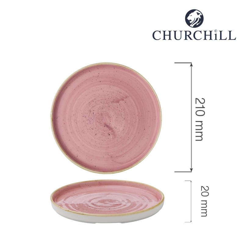 Assiette à bord Stonecast rose pétale, 210 mm - Finedine