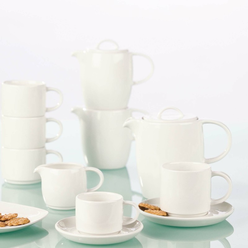 Tasse à thé compacte blanche empilable 213 ml - Finedine