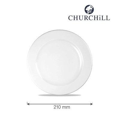 Assiette profilée blanche, 210 mm, Lot de 12 - Finedine